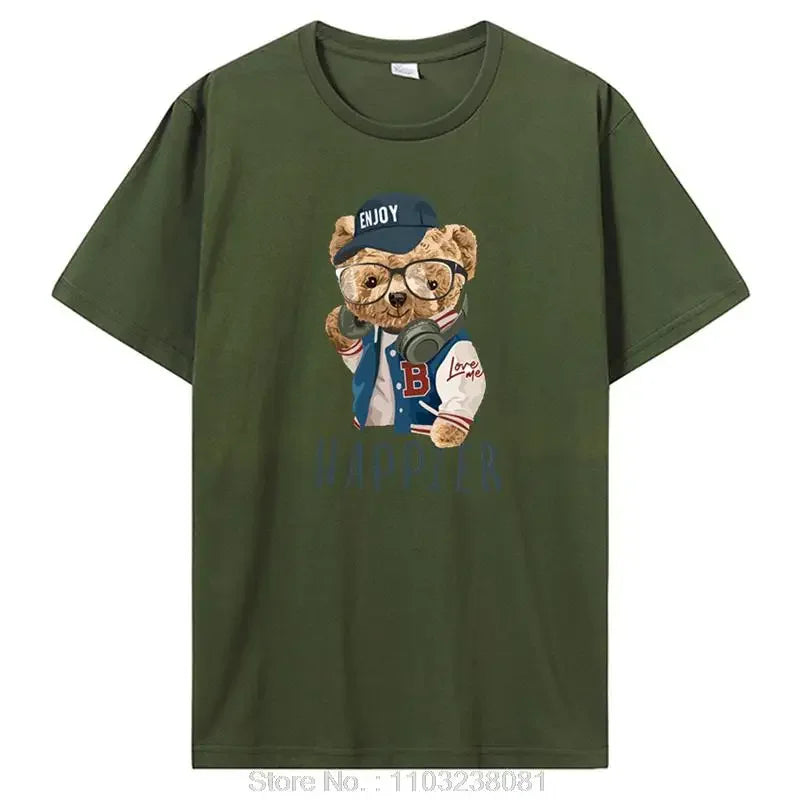 تي شيرت رجالي مضحك على شكل دب غولف للبيع الساخن، تي شيرت صيفي كاجوال من القطن، ملابس للجنسين، تي شيرت رجالي، ملابس الشارع، هاراجوكو