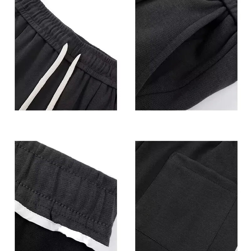 Young Men's Straight Leg Joggers Fall Casual Pants Loose Fit Drawstring Trousers Versatile Draped Fashion Athletic Wear Big Size