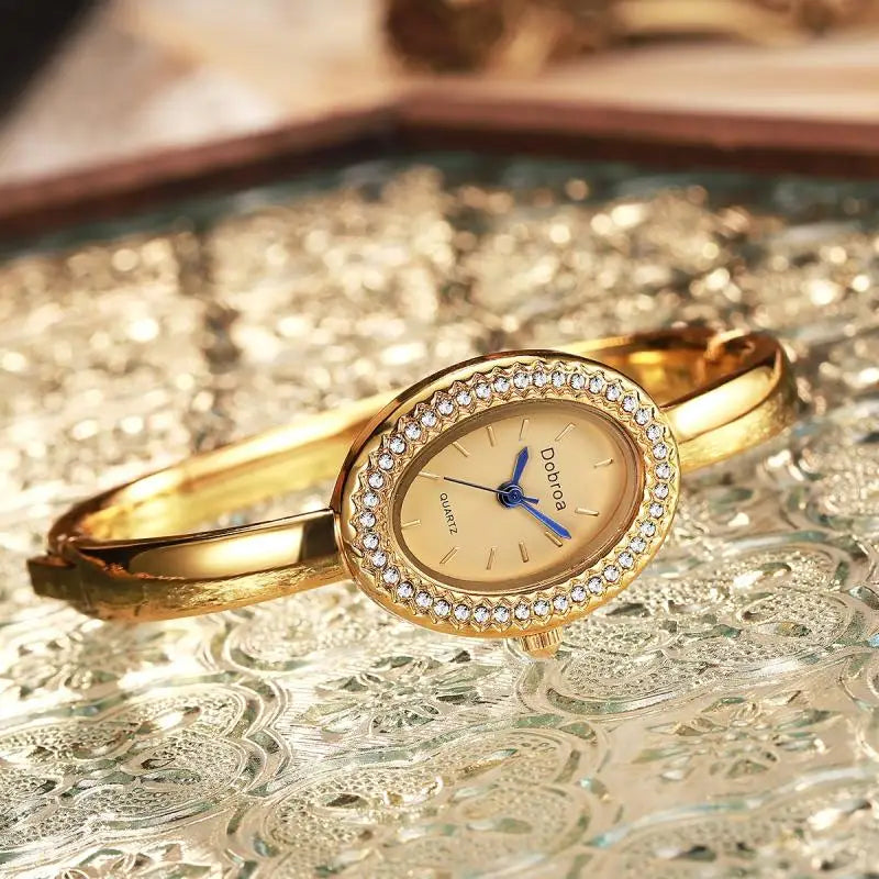 خاتم ألماس جديد من الذهب الوردي للسيدات، تصميم فاخر وأنيق، سوار بيضاوي الشكل مزين بأرقام رومانية