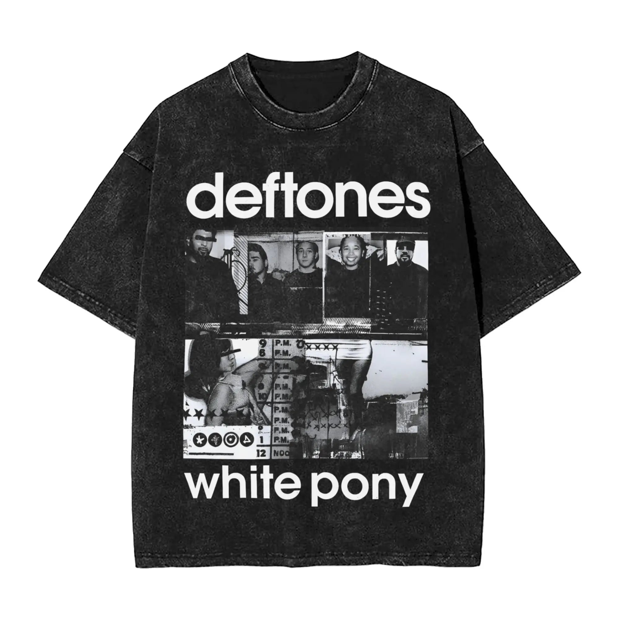 ملابس رجالية جديدة من Ohms White Pony Deftones Rock Band مغسولة بأكمام قصيرة ورقبة مستديرة Y2K ملابس رجالية Camisetas