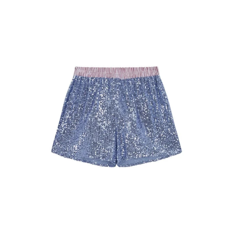 طقم مكون من قطعتين من السراويل الفضفاضة المرصعة بالترتر للنساء، قميص بأكمام طويلة وبنطلون أنيق للنساء، طقم مكون من قطعتين من السراويل الطويلة