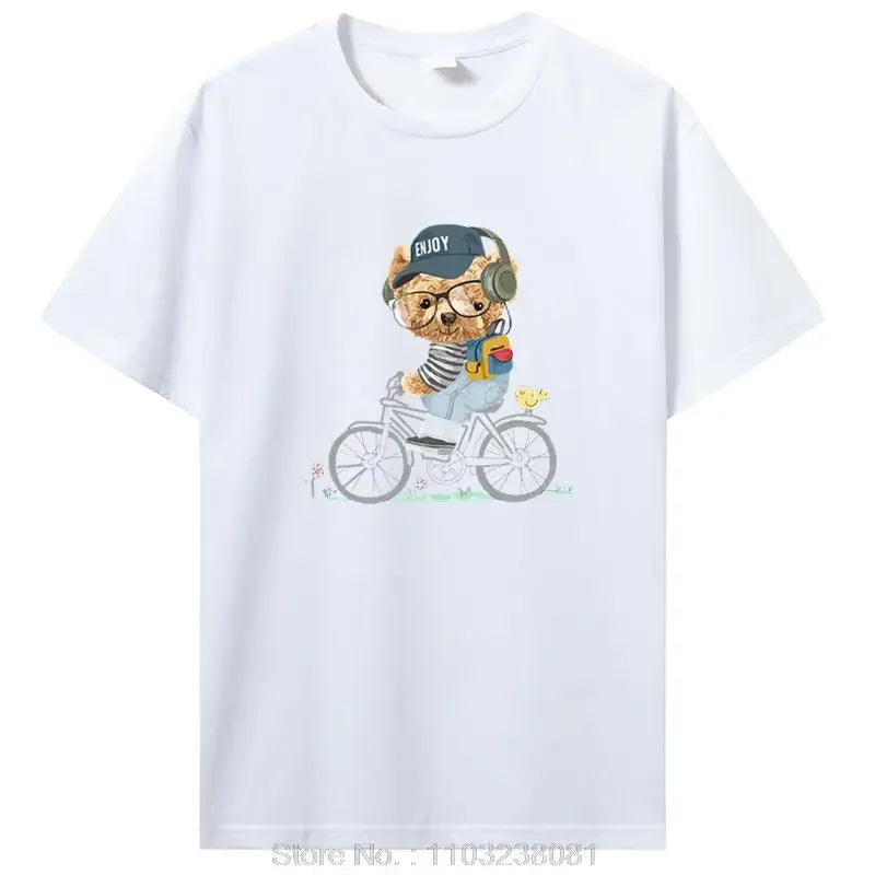 تي شيرت رجالي مضحك على شكل دب غولف للبيع الساخن، تي شيرت صيفي كاجوال من القطن، ملابس للجنسين، تي شيرت رجالي، ملابس الشارع، هاراجوكو