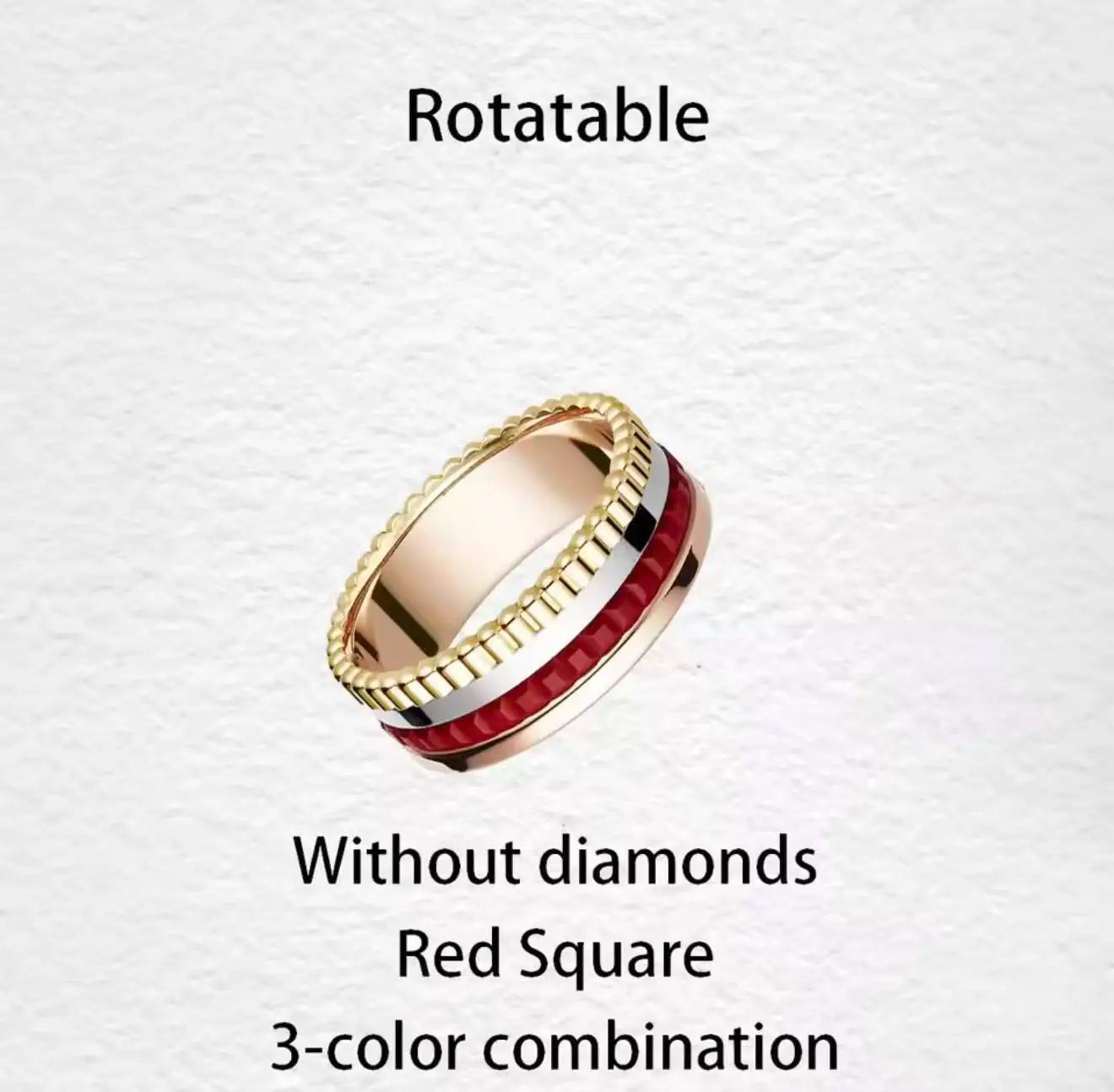 خواتم دوارة فاخرة على الطراز الفرنسي للرجال والنساء قابلة للدوران مصنوعة من مادة الموزانيت عالية الجودة باللونين الأسود والأبيض هدية للمهرجانات