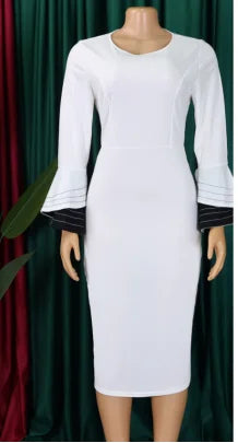 Elegant African Dresses for Women Spring Summer Africa Clothing Office Lady Party Slim Dress Dashiki Ankara clothes for women