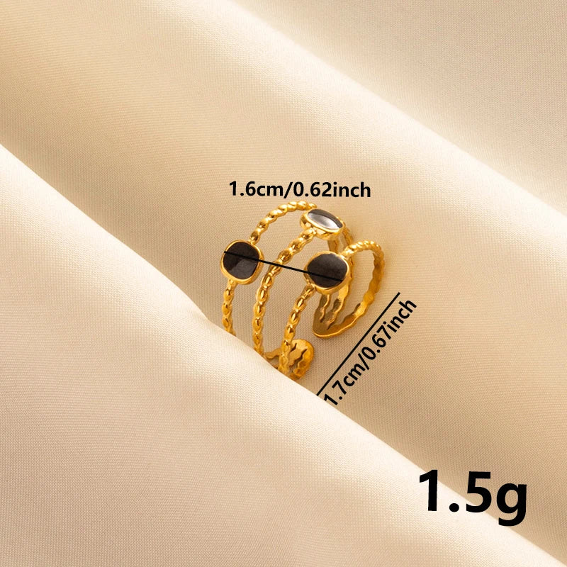 خاتم مفتوح قابل للتعديل بتصميم عين الحسد، قلب، شمس، قلب، للنساء والرجال، إكسسوارات، مينا أسود، مجوهرات عتيقة، خاتم من الفولاذ المقاوم للصدأ، هدية