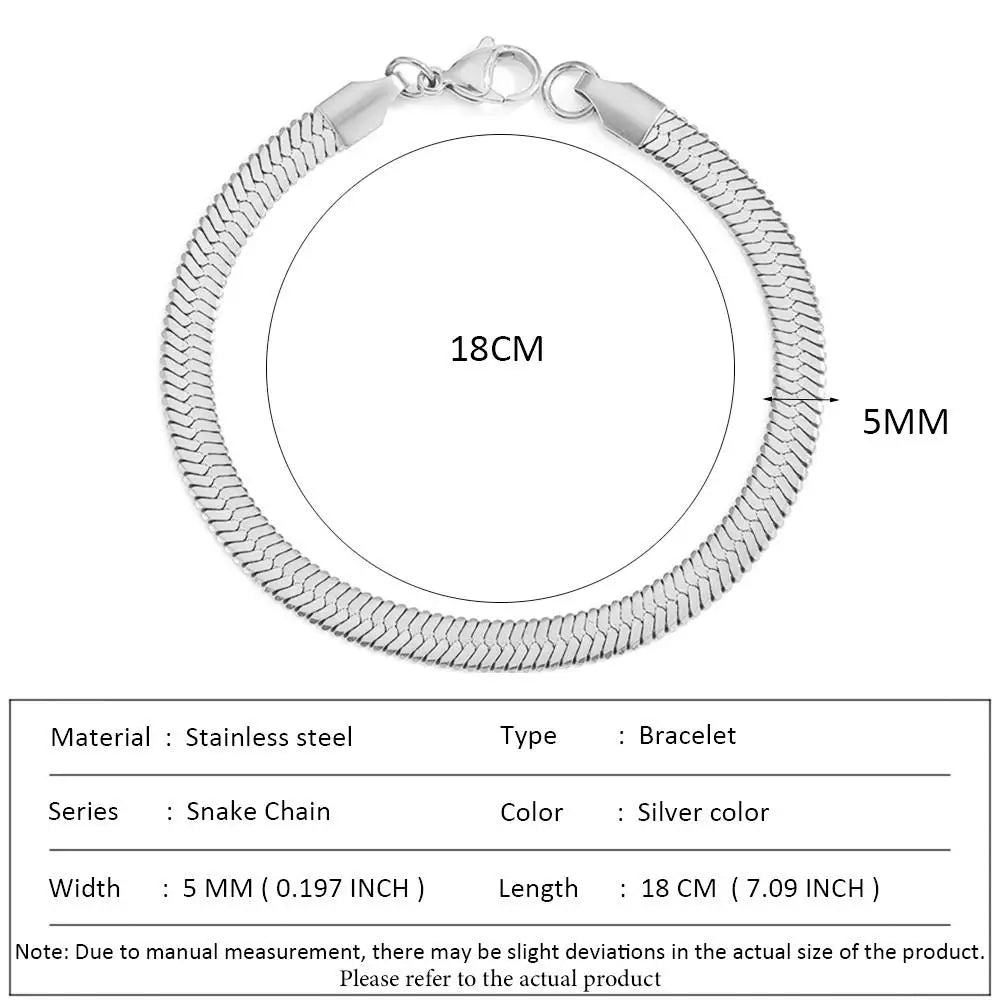 أساور سلسلة الثعبان الكلاسيكية من SUNIBI للنساء، تصميم عصري وأنيق، مصنوعة من الفولاذ المقاوم للصدأ، سوار سلسلة كوبية، هدية مثالية للمرأة العصرية، مجوهرات