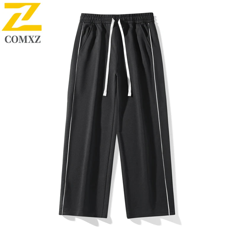 Men's Straight Wide Leg Pants Korean Style High Waisted Loose Trousers Spring Autumn Casual Streetwear Stretchy Comfort 2025