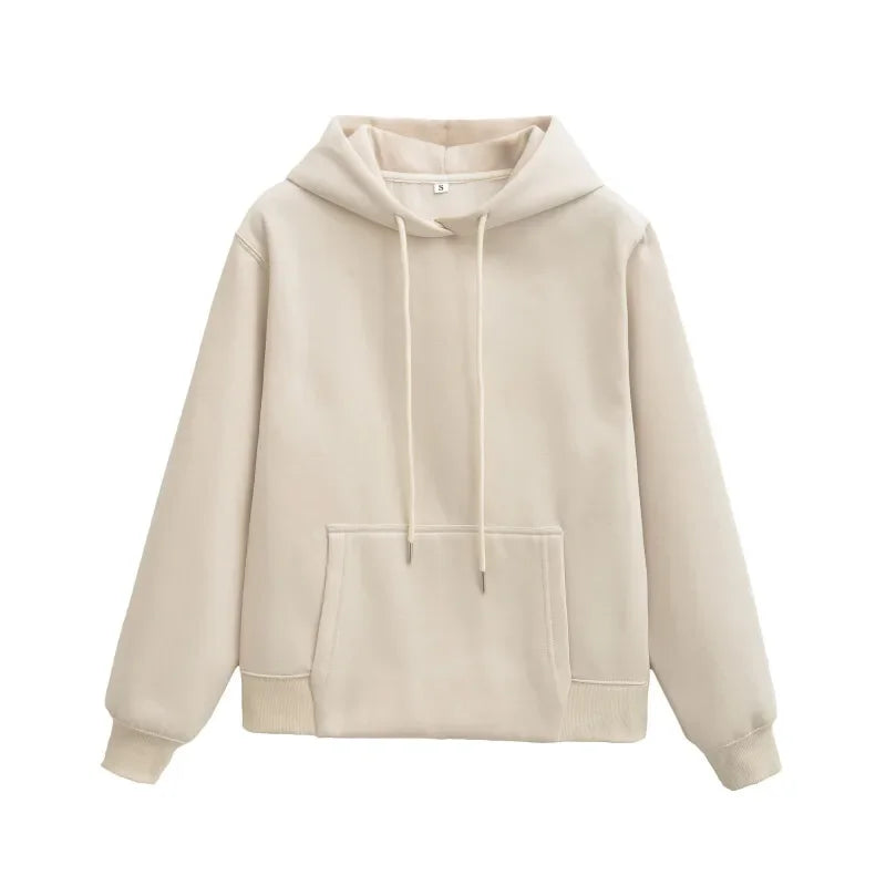 سويت شيرت بغطاء للرأس للنساء كاجوال، تي شيرت، بلوفر بسيط بأكمام طويلة، ملابس رياضية نسائية للخريف، ملابس الشارع