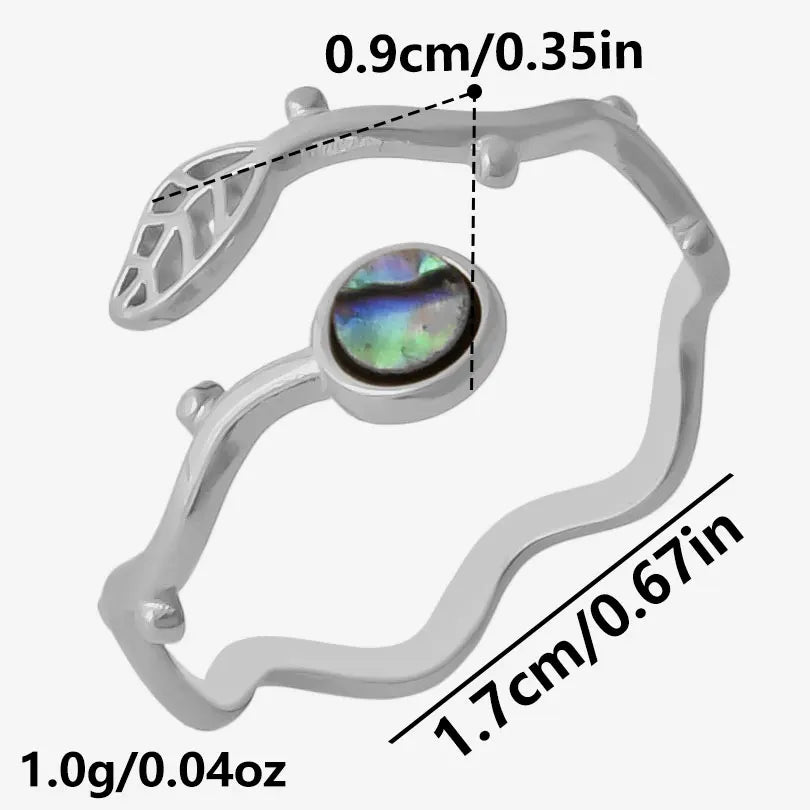 خاتم واحد عصري من الفولاذ المقاوم للصدأ، بتصميم هندسي مستوحى من البحر الطبيعي، مفتوح وسميك، بنمط صدفة بحرية، قطعة واحدة، مجوهرات نسائية عتيقة غير منتظمة