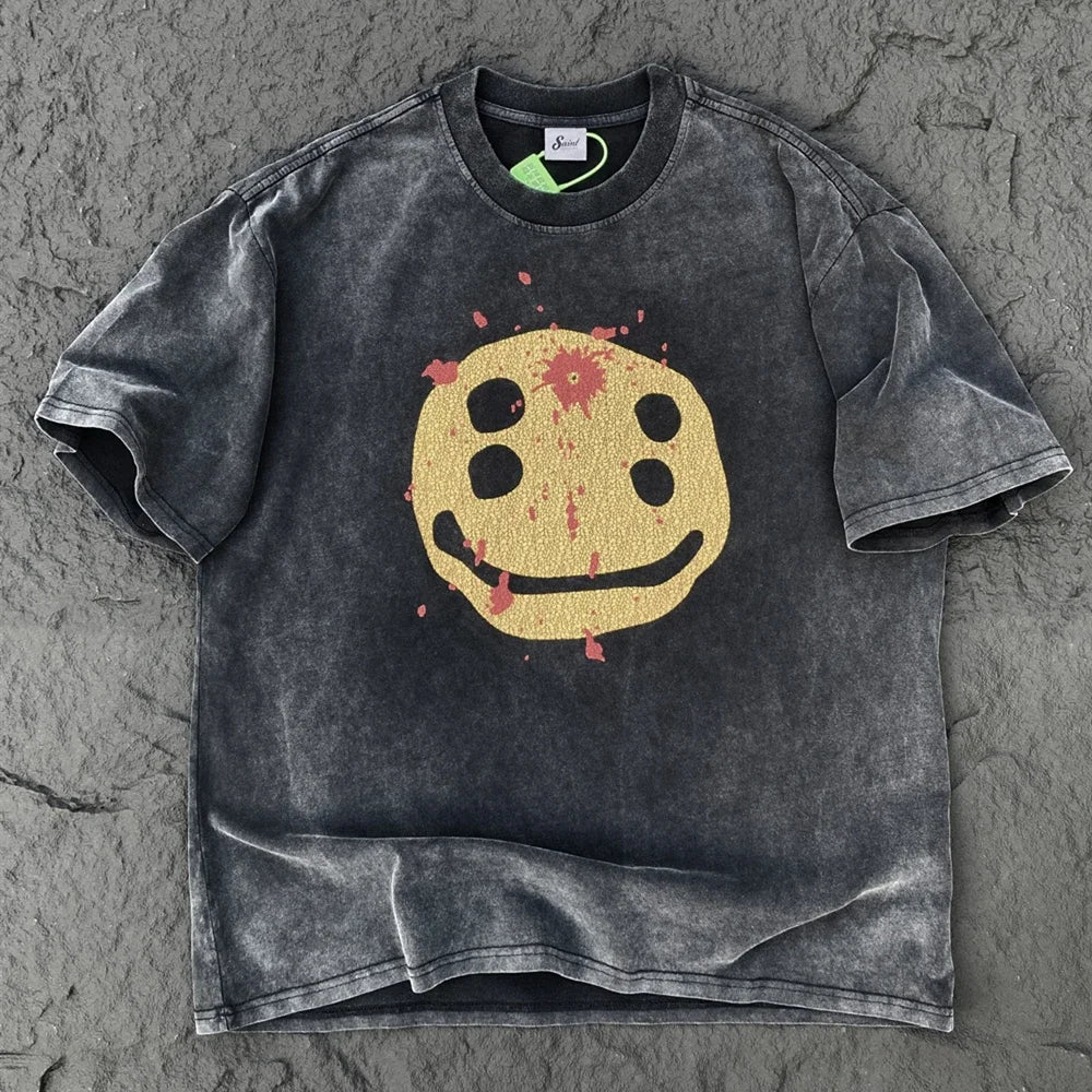 تيشيرت رجالي فضفاض وواسع من القطن بتصميم كلاسيكي عتيق، من ماركة "سانت أوف ميخائيل"، يتميز بجودة عالية وتصميم كلاسيكي.