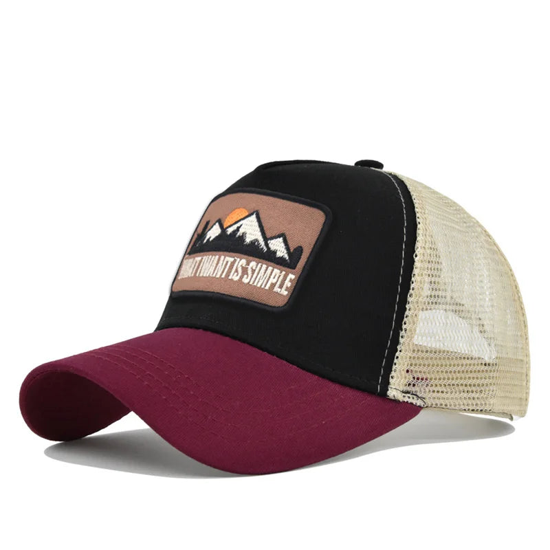 قبعة بيسبول مطرزة بشبكة قابلة للتهوية للنساء والرجال لعام 2025، قبعة واقية من الشمس للرياضات الخارجية وركوب الدراجات والسفر وقبعة شمس للأب