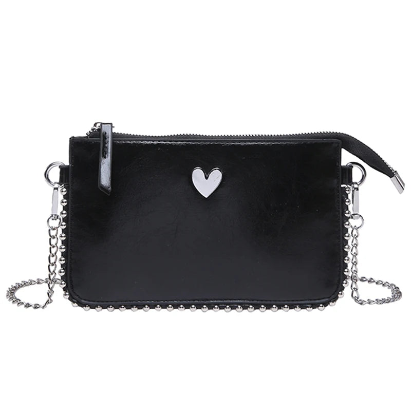 حقائب كروس بودي بتصميم بلون واحد للنساء، سلسلة أنيقة، محفظة للهاتف المحمول، حقيبة كتف أنيقة، حقيبة كتف رئيسية للنساء