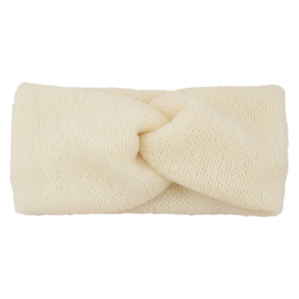 ربطات شعر جديدة للنساء والفتيات بألوان سادة، ربطات رأس من الصوف المحبوك، ربطات شعر بتصميم متقاطع عتيق، ربطات شعر لتدفئة الأذنين، إكسسوارات شعر