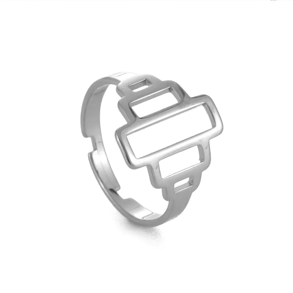 خاتم تيمر من الفولاذ المقاوم للصدأ، خواتم نسائية وفتيات وأزواج، بتصميمات على شكل قلب، مخلب قطة، زهرة، ثعبان، نجمة، موسيقى، خاتم قابل للتعديل، هدية مجوهرات