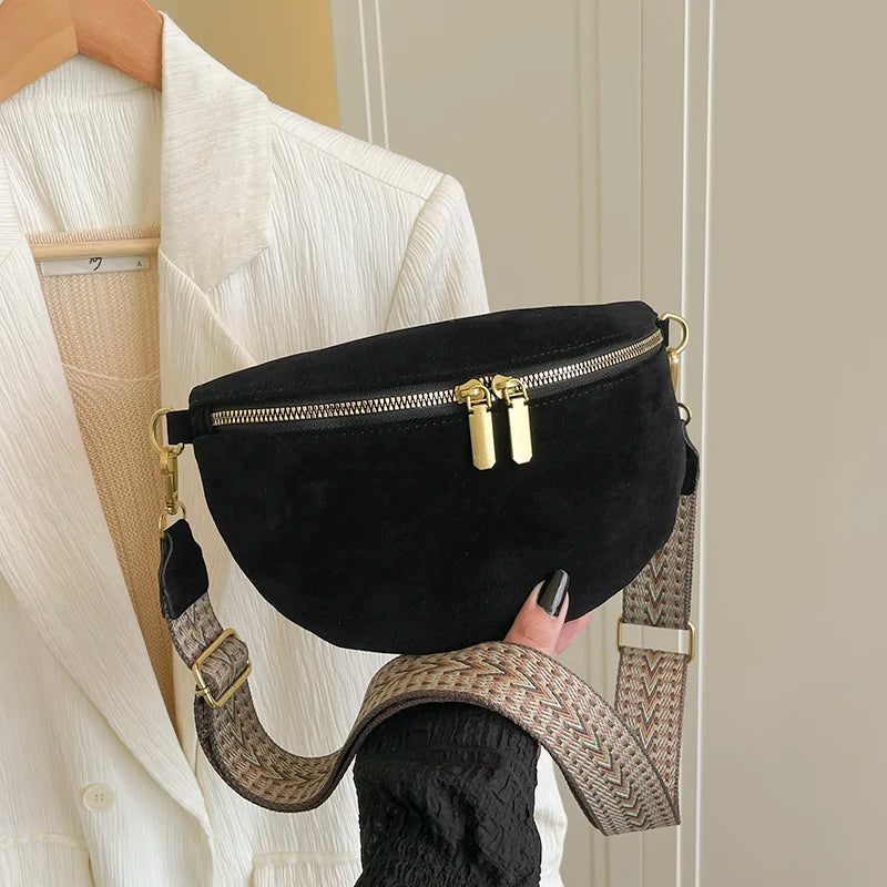 حقيبة صدر نسائية من جلد الغزال الصناعي لفصل الشتاء لعام 2025، حقيبة خصر عصرية، حقيبة خصر، حقيبة سفر غير رسمية، حقيبة كتف نسائية، حقيبة هاتف، محفظة