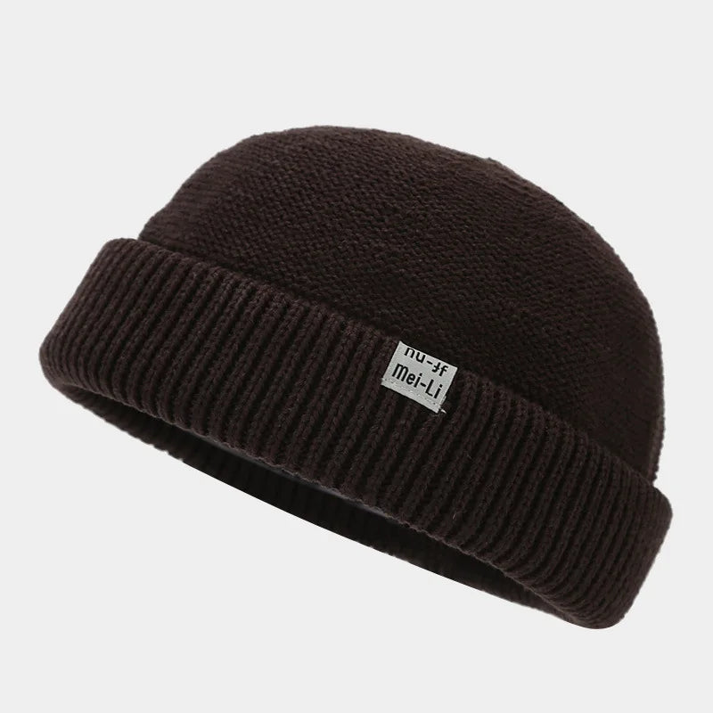 Hip Hop Beanie Knitted Hat Men Fashion Skullcap Autumn Women Winter Brimless Baggy Melon Cap Cuff Docker Fisherman Beanies Hat