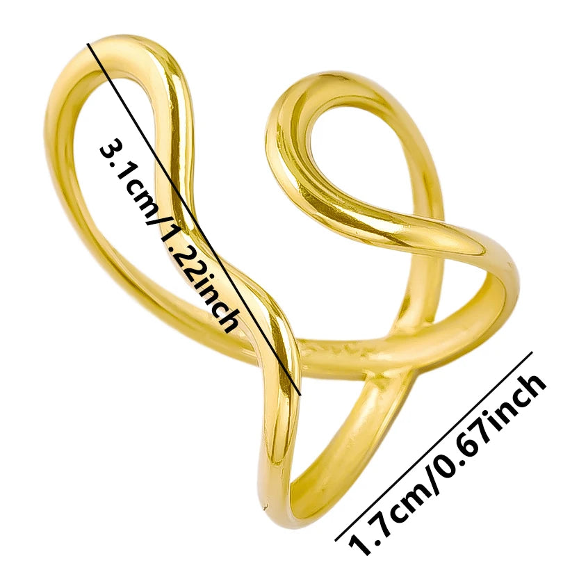 6 قطع/مجموعة خواتم أنيقة مطلية بالذهب الحقيقي من الفولاذ المقاوم للصدأ على شكل زهرة وقلب وحب وصليب خواتم مجوهرات للنساء والرجال إكسسوارات ساحرة