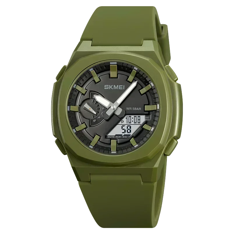 ساعة SKMEI الرياضية للرجال المقاومة للماء مع ساعة عد تنازلي ورمز 5 وساعة منبه وتاريخ وحركة رقمية يابانية 2091 2100 1816