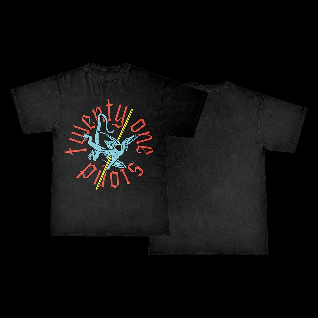 تي شيرت Twenty One Pilots Vintage Washed للنساء والرجال تي شيرتات هيب هوب عصرية من القطن تي شيرت كاجوال كبير الحجم ملابس الشارع تي شيرتات