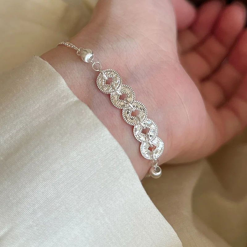 سوار PANJBJ من الفضة الإسترلينية عيار 925 عالي الجودة للنساء مصنوع من خرز الحب الكوري مجوهرات حلوة هدية شحن مباشر