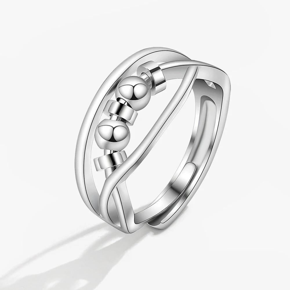 خواتم فضية مضادة للتوتر والقلق، عيار 925، خواتم دوارة للنساء والرجال، خواتم ذهبية عتيقة للأزواج، مجوهرات، شحن مجاني، هدية