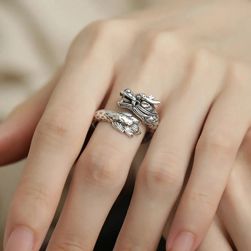 خواتم VENTFILLE من الفضة الإسترلينية عيار 925 بتصميم هيب هوب عتيق بخطوط مجوفة وبانك وفضة تايلاندية للحفلات قابلة للتعديل