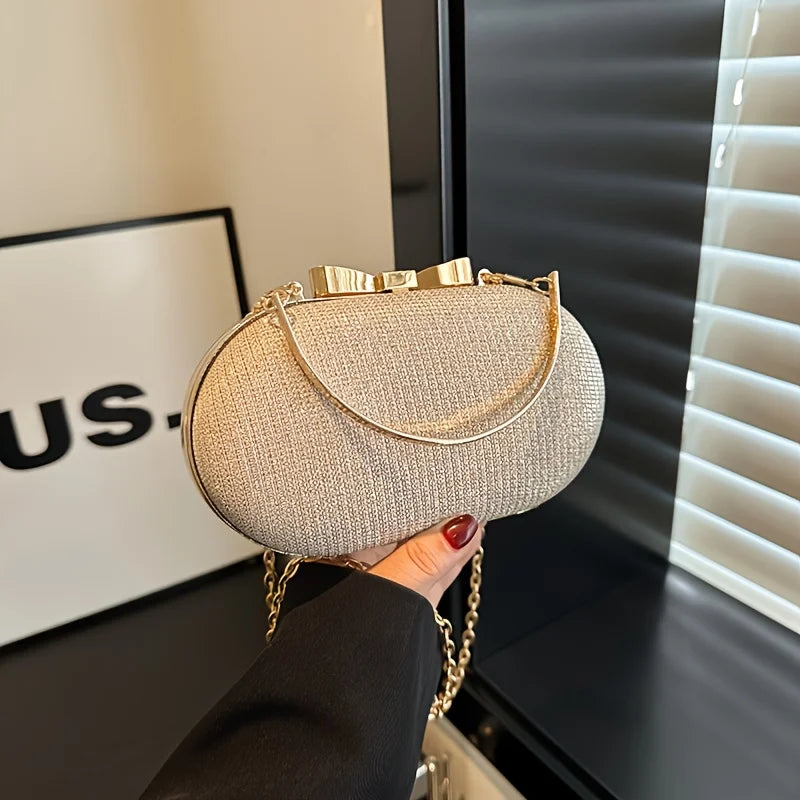 حقيبة عشاء خفيفة الوزن فاخرة مرصعة بالترتر، حقيبة أنيقة الطراز، حقيبة كروس بودي عالية الجودة بسلسلة ذات كتف واحد