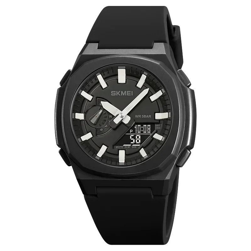 ساعة SKMEI الرياضية للرجال المقاومة للماء مع ساعة عد تنازلي ورمز 5 وساعة منبه وتاريخ وحركة رقمية يابانية 2091 2100 1816