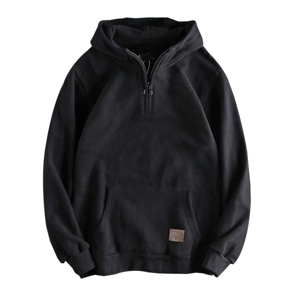 Half Zip Baggy Hoodie Men Pullover Longsleeve Casual Hoodies Fashion Vintage Hooded Sweatshirt