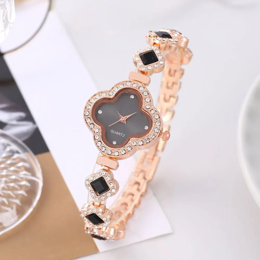 ساعات نسائية عصرية جديدة، ساعات كوارتز نسائية، أساور، لون أخضر بسيط، لون ذهبي وردي فاخر، ساعات يد نسائية (Relogio Feminino)