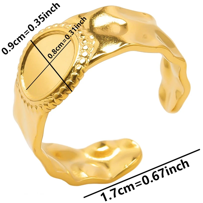 ٦ قطع/عبوة من حلقات مطلية بالذهب بقاعدة من الفولاذ المقاوم للصدأ، خواتم مفاصل فارغة يمكنك صنعها بنفسك للنساء، مجوهرات ساحرة لا يتغير لونها، بيع بالجملة