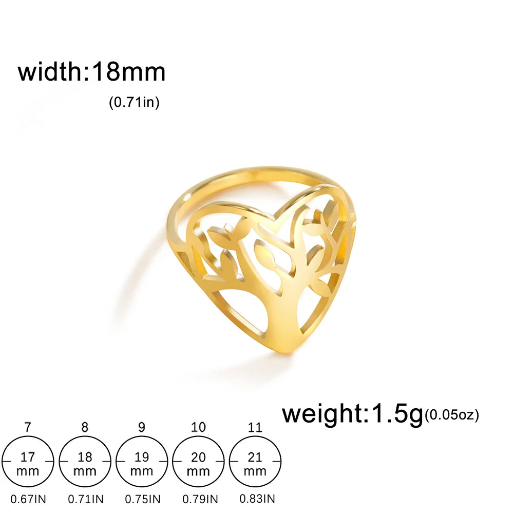 خاتم لاكتون بتصميم شجرة الحياة، مصنوع من الفولاذ المقاوم للصدأ، بلون فضي، مناسب للرجال والنساء، جديد في عالم المجوهرات، هدية مثالية للأزواج في حفلات الزفاف