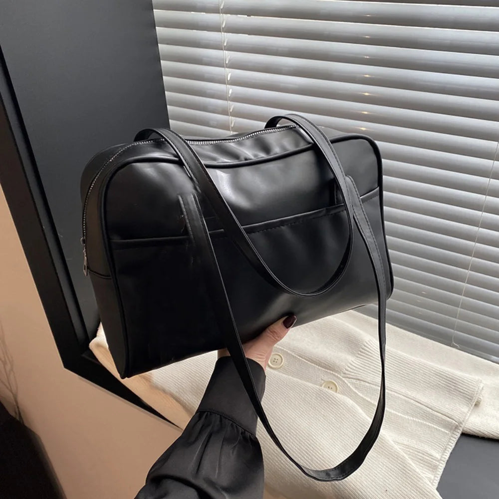 حقيبة كتف ريترو من جلد البولي يوريثان بسعة كبيرة وحقيبة كروس بودي وحقيبة حمل