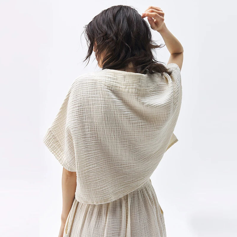 قميص نسائي أنيق من القطن بنسبة 100%، تي شيرت مثير برقبة على شكل حرف V وأكمام قصيرة، قميص فضفاض غير رسمي من الشاش، ملابس الشارع، Ropa Mujer Camisetas