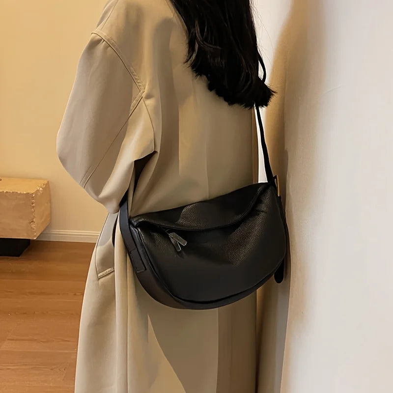 حقيبة جلدية جديدة عصرية بتصميم ريترو، حقيبة زلابية نسائية، حقيبة كتف، حقيبة كروس بودي، حقيبة جلدية ناعمة عصرية ومتعددة الاستخدامات