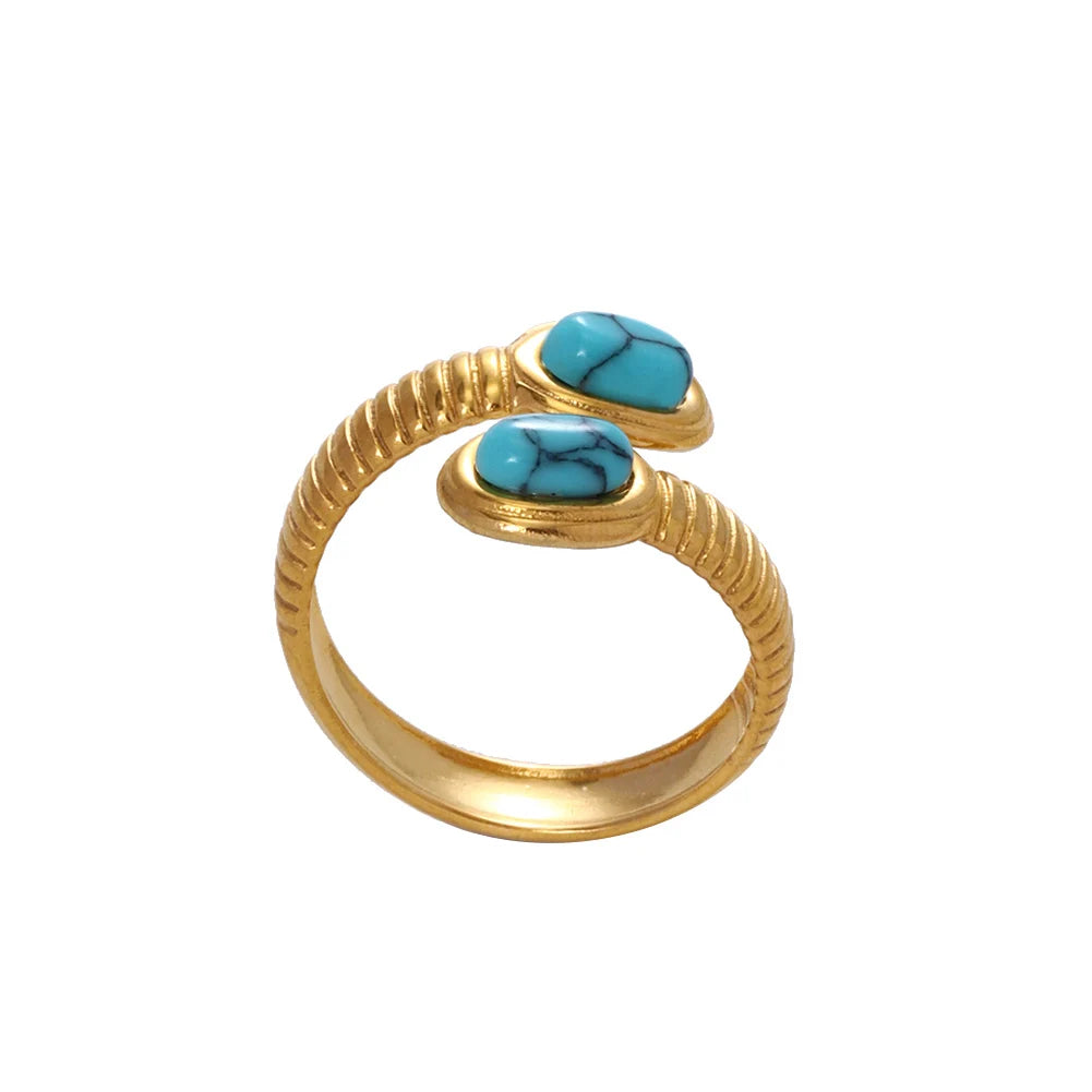 خاتم نسائي من الفولاذ المقاوم للصدأ من كرينج كوكو، قابل للتعديل، بتصميم شجرة الحياة، مرصع بأحجار الراين، خاتم أنيق للمواعدة للنساء