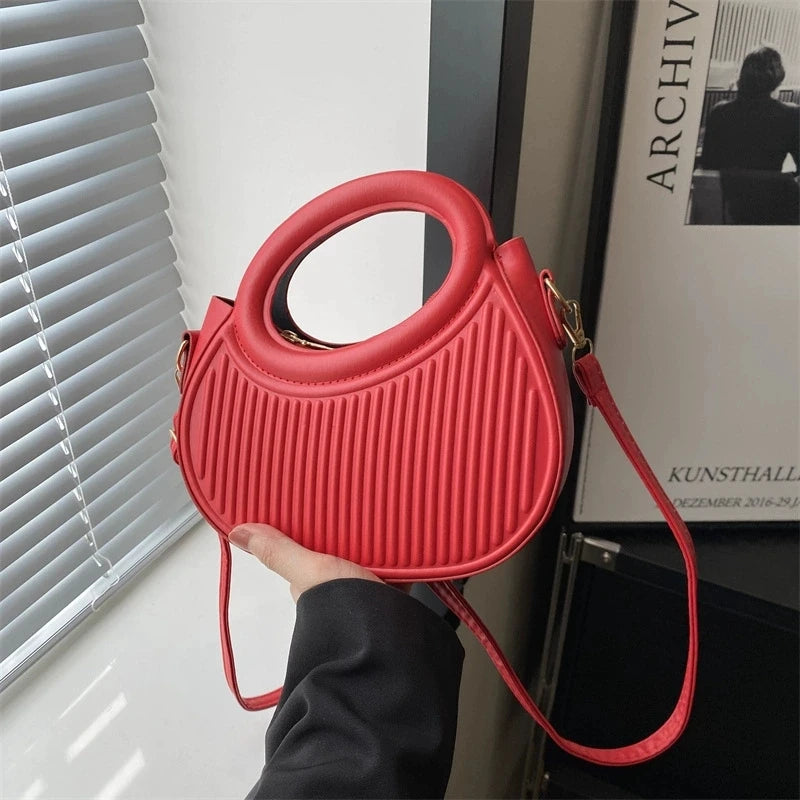 حقائب كروسبودي أنيقة بتصميم مخطط للنساء، مصنوعة من الجلد الصناعي الفاخر، حقيبة يد أنيقة، حقيبة كتف فاخرة للاستخدام اليومي