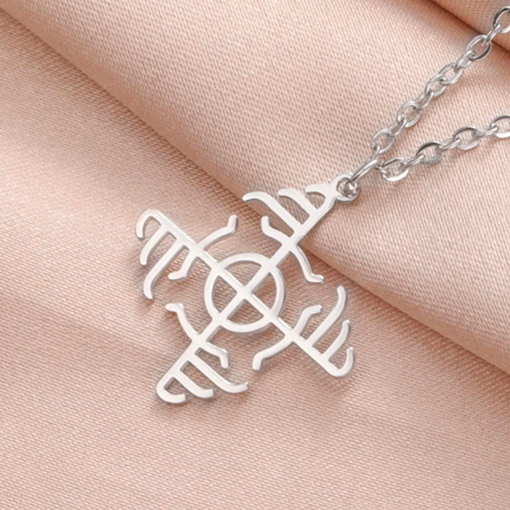 قلادة رمز دوابارا واردرونا، قلادة من رونية الفايكنج النوردي، تميمة حماية، مجوهرات من الفولاذ المقاوم للصدأ