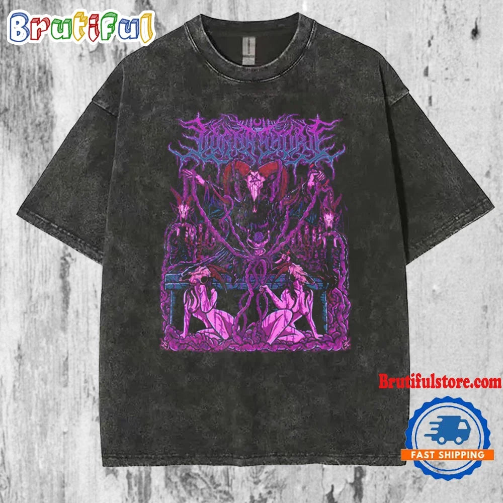 تي شيرت رجالي ونسائي مطبوع عليه رسومات فرقة لورنا شور سيمفونية ديثكور، جولة عالمية، ألبوم جديد، مقاس كبير، من ميركاه، مصنوع من القطن المغسول