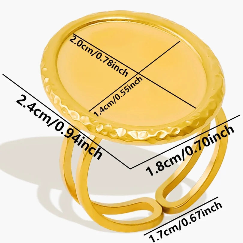 5 قطع/مجموعة خواتم من الفولاذ المقاوم للصدأ، لون ذهبي، قابلة للتعديل، مفتوحة، بتصميم عصري، مجوهرات نسائية أنيقة، لا يتغير لونها