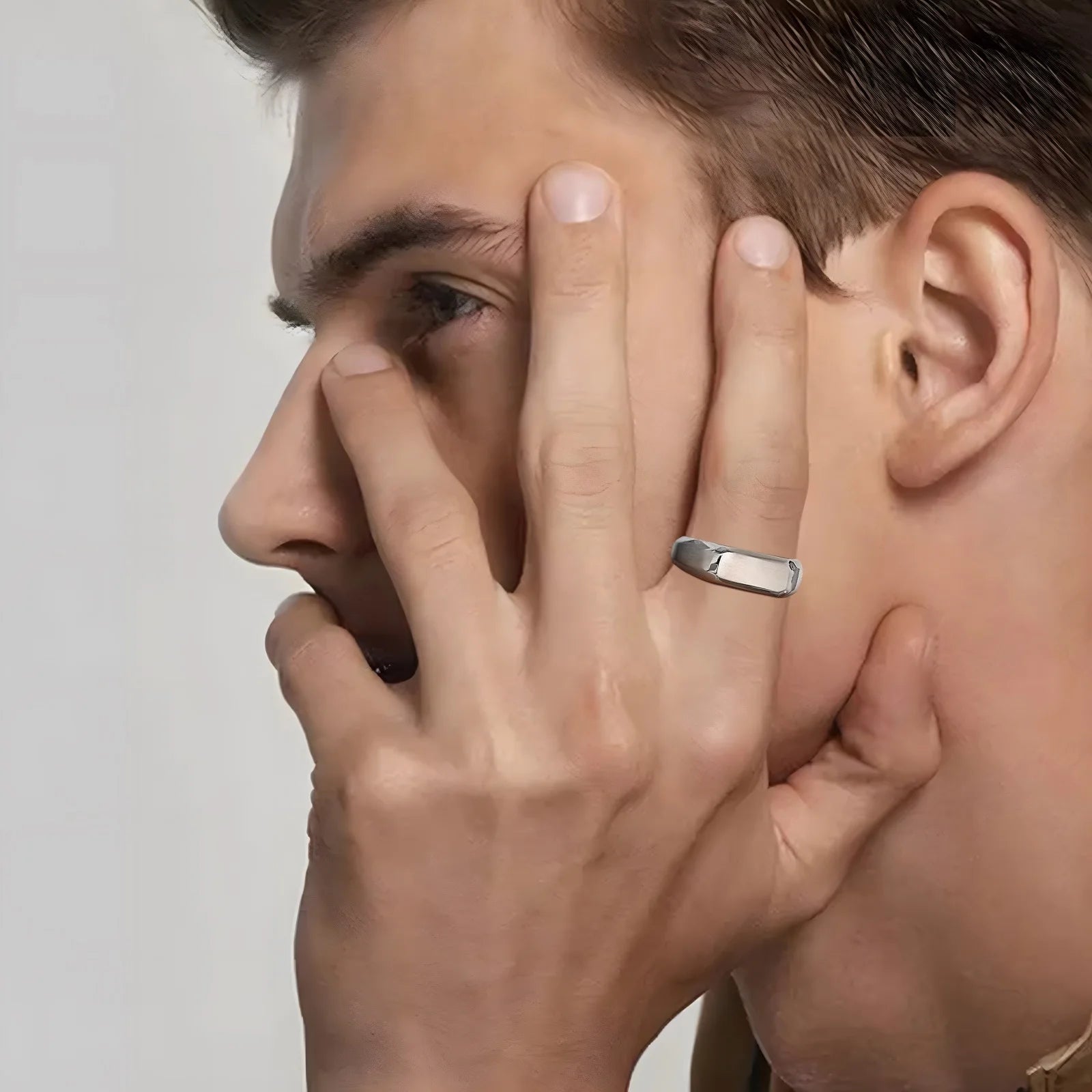 خاتم من الفولاذ المقاوم للصدأ للرجال والنساء، خاتم ذهبي وفضي اللون، خاتم أنيق للخنصر، هدية مجوهرات بسيطة له