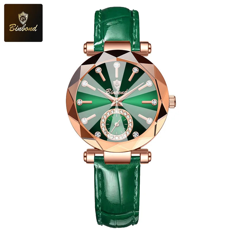 ساعة يد نسائية فاخرة وأنيقة من بينبوند، مقاومة للماء، مصنوعة من الفولاذ المقاوم للصدأ، مناسبة للإطلالات البسيطة والعصرية، تعمل بنظام الكوارتز.