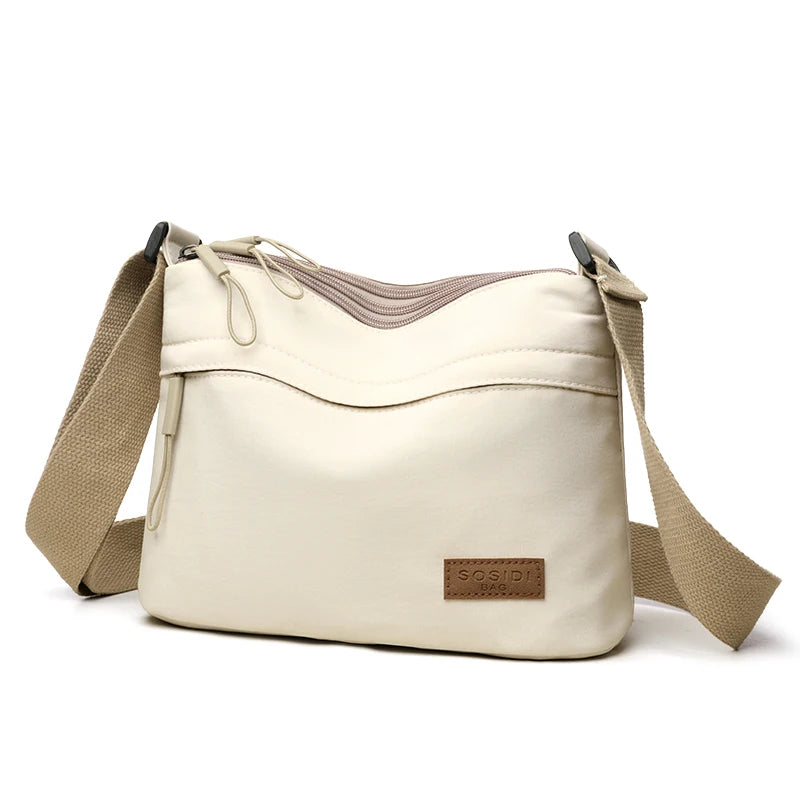 حقيبة نايلون خفيفة الوزن متعددة الطبقات من البوليستر بسعة كبيرة للسيدات، كاجوال، مقاومة للماء، محمولة، عصرية، حقيبة واحدة