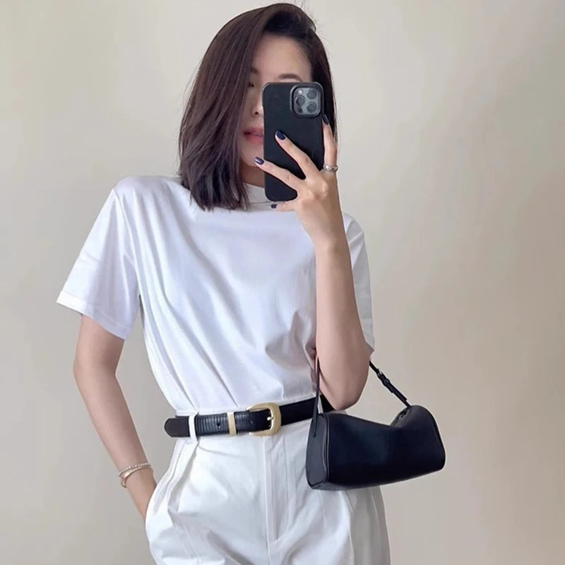 حقيبة شي يوشي لحمل الأقلام بتصميم كلاسيكي من جلد البقر، حقيبة يد صغيرة أنيقة وعملية، مناسبة لفصلي الخريف والشتاء، حقيبة كتف واحدة أو حقيبة تحت الإبط