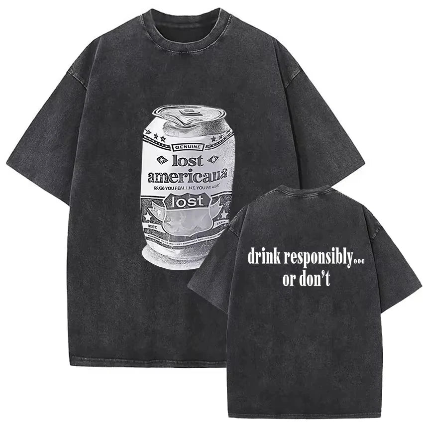 تي شيرت رجالي ونسائي صيفي بأكمام قصيرة من القطن بتصميم عتيق من مجموعة MGK Lost Americana Tour 2025-2026، هدية للمعجبين
