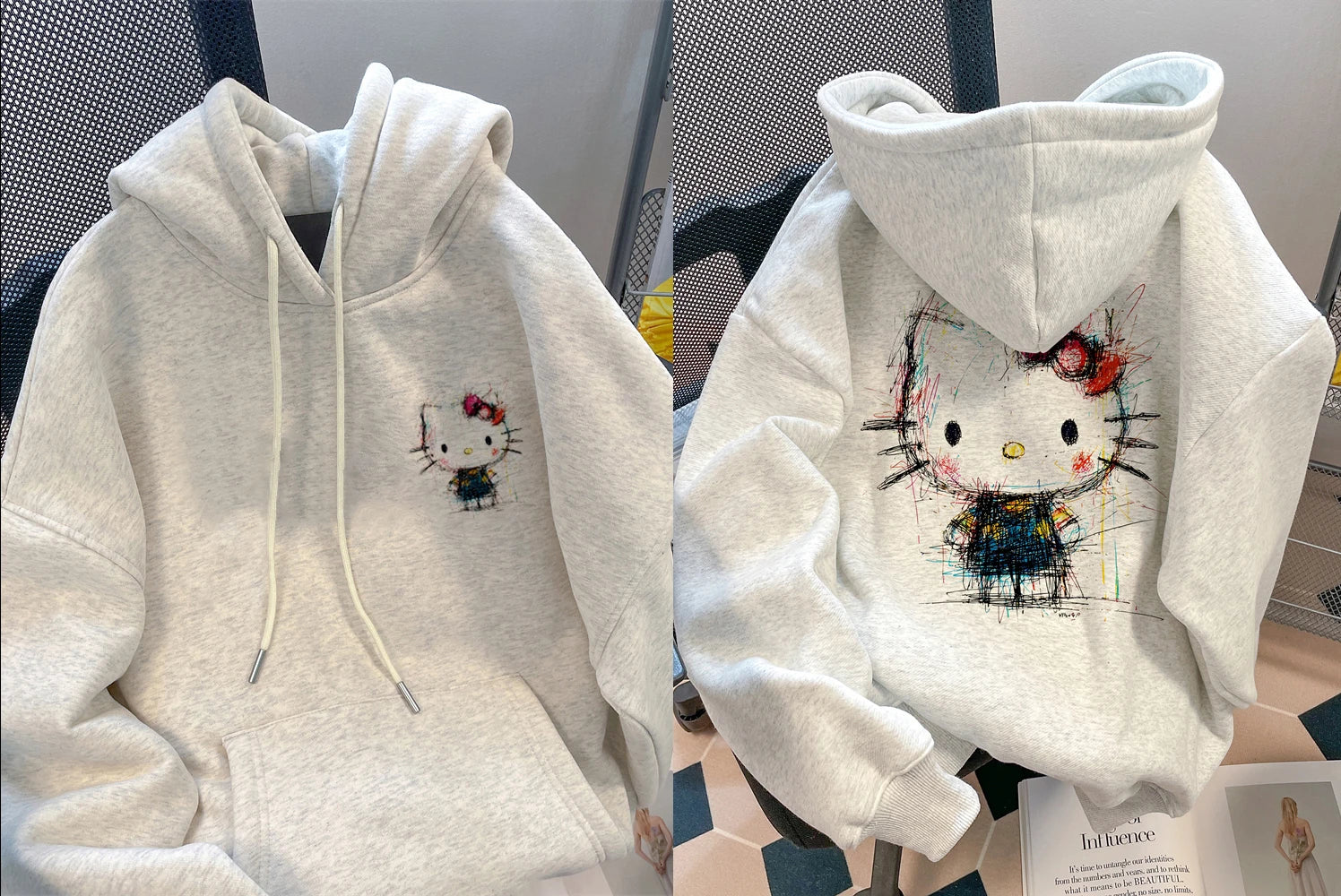 هودي قطة لطيفة ومريحة على الطراز الكوري للنساء في خريف 2025، بلوزة بقلنسوة شائعة للغاية وتقلل من العمر