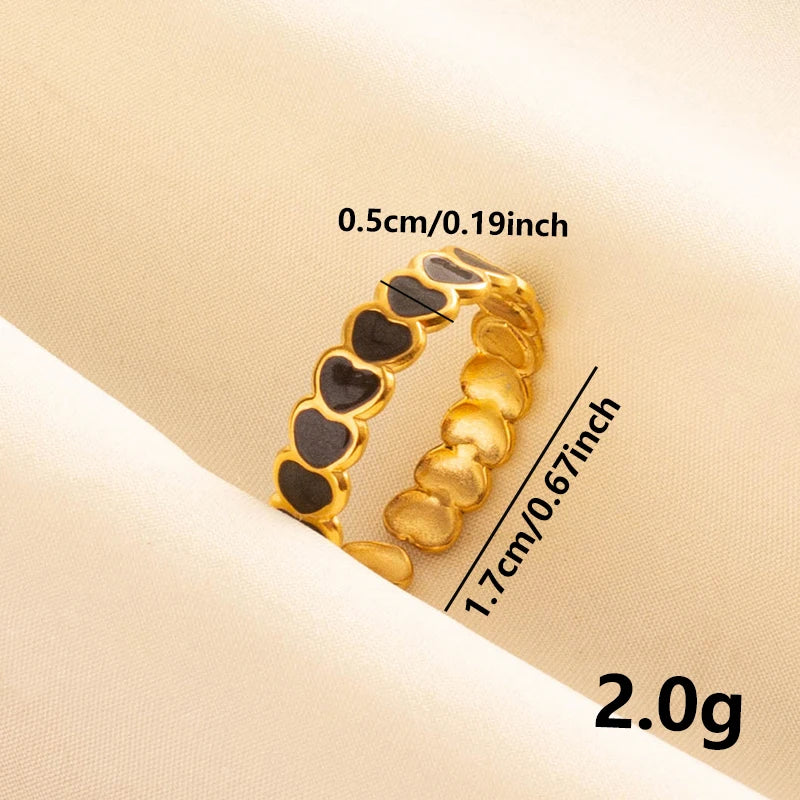 خاتم مفتوح قابل للتعديل بتصميم عين الحسد، قلب، شمس، قلب، للنساء والرجال، إكسسوارات، مينا أسود، مجوهرات عتيقة، خاتم من الفولاذ المقاوم للصدأ، هدية