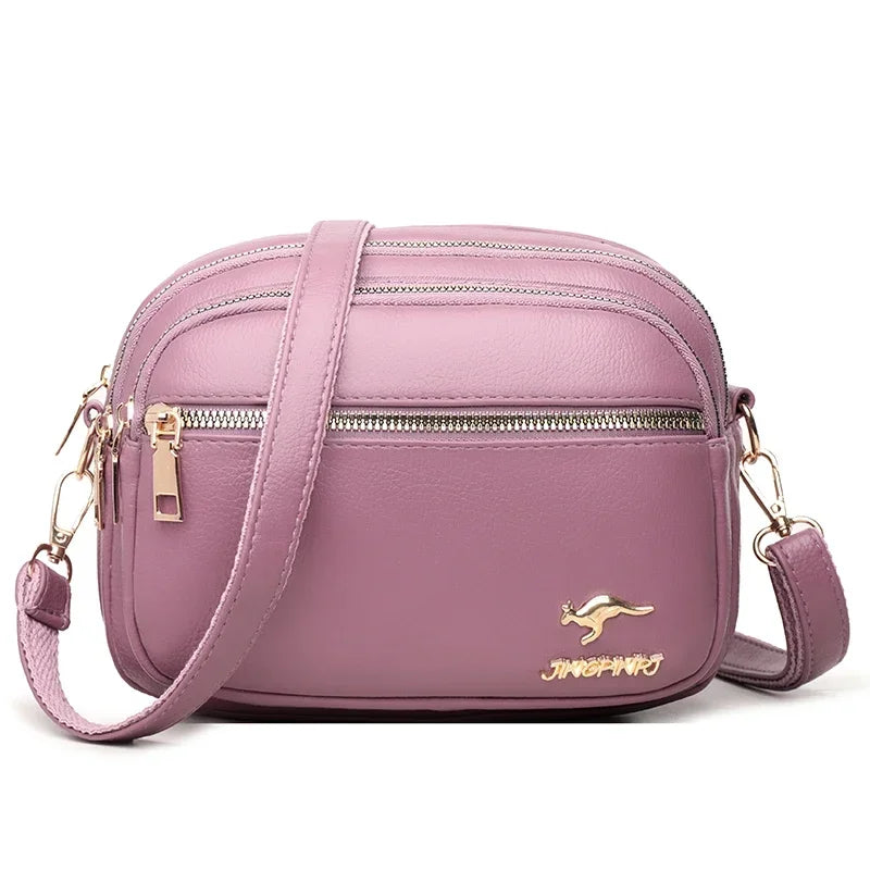 حقيبة كتف نسائية أنيقة من الجلد الناعم عالية الجودة، حقيبة متعددة الجيوب ومقاومة للاهتراء، حقيبة يد فاخرة للسيدات