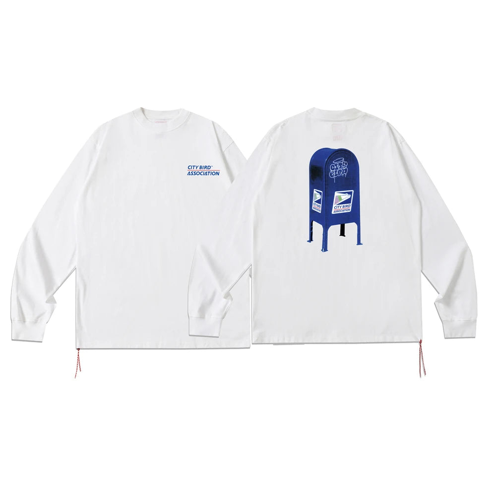 تي شيرت KUCLUT 1:1 Y2K مطبوع بجودة عالية على الطراز الياباني، تي شيرت فضفاض كبير الحجم كاجوال 100% قطن بأكمام طويلة للرجال