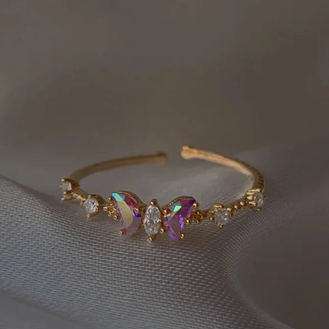 خواتم زهور مرصعة بالزركون المكعب بألوان زاهية ومتألقة للنساء، خاتم فاخر مزين بفيونكة من الزركون الوردي، مجوهرات زفاف للزوجة والصديقة